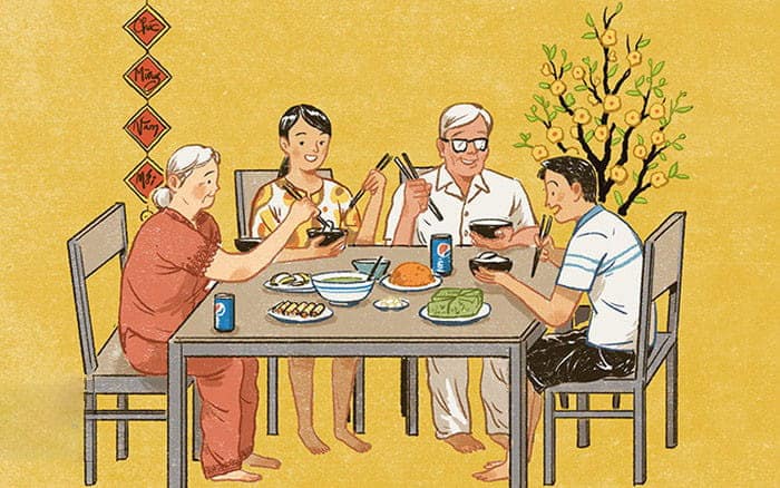 Hình vẽ bữa cơm gia đình ấn tượng 1