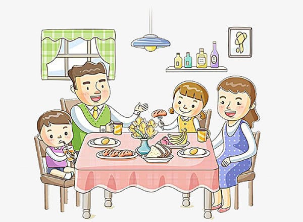 Hình vẽ bữa cơm gia đình ấn tượng 2