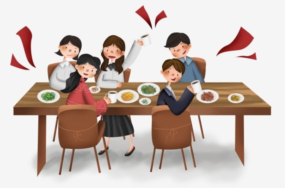 hình ảnh gia đình hạnh phúc cùng nhau ăn cơm (2)