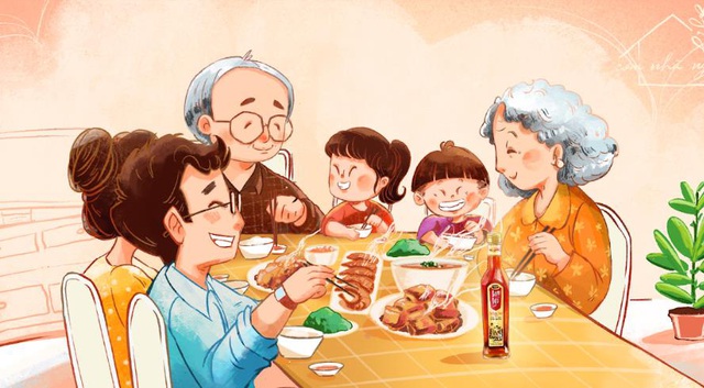 hình ảnh gia đình hạnh phúc cùng nhau ăn cơm (4)