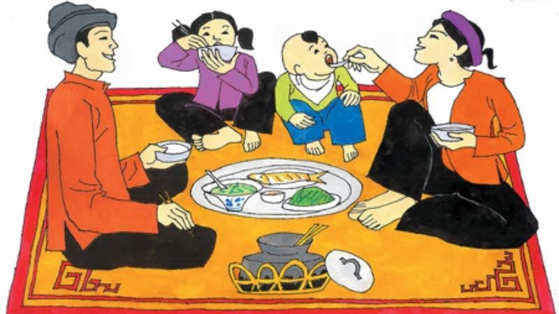 hình ảnh gia đình hạnh phúc cùng nhau ăn cơm (5)