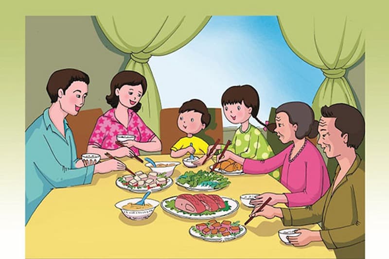 hình ảnh gia đình hạnh phúc cùng nhau ăn cơm (6)