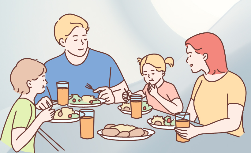 hình ảnh gia đình hạnh phúc cùng nhau ăn cơm (9)