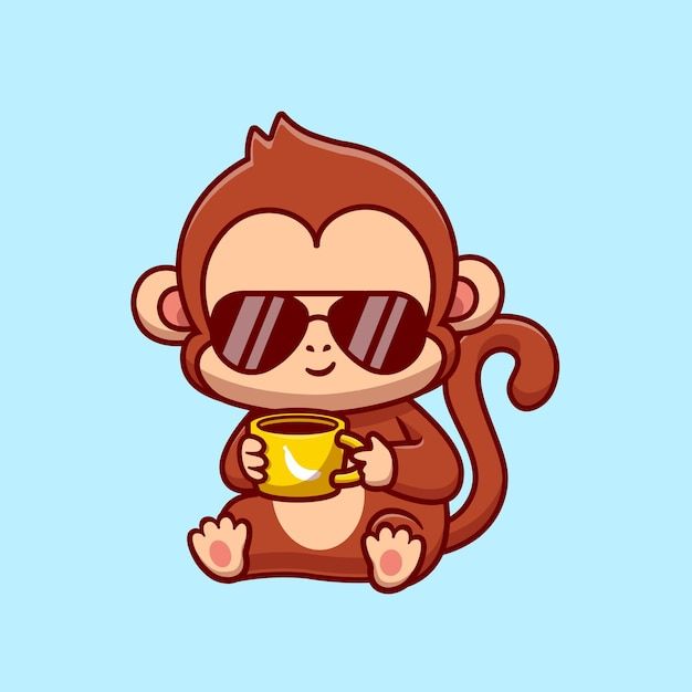 Hình ảnh con khỉ hoạt hình dễ thương 2