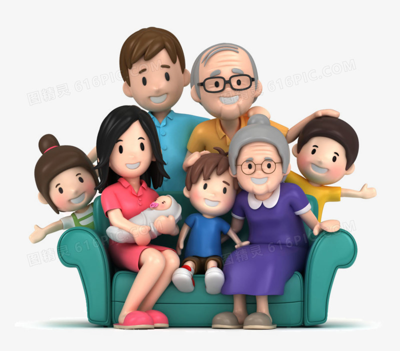 Hình hoạt hình gia đình 7 người 4
