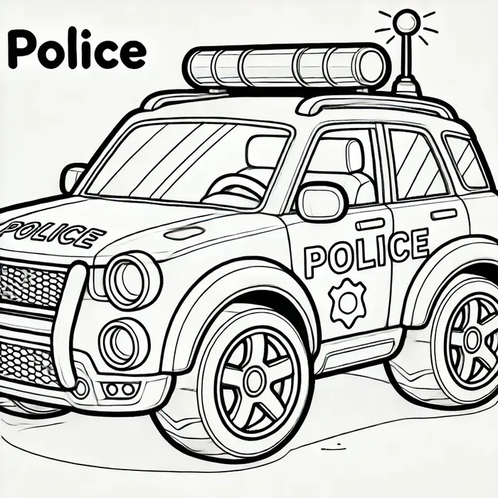 tranh-to-mau-o-to-canh-sat-cho-be Tranh tô màu ô tô cảnh sát cho bé