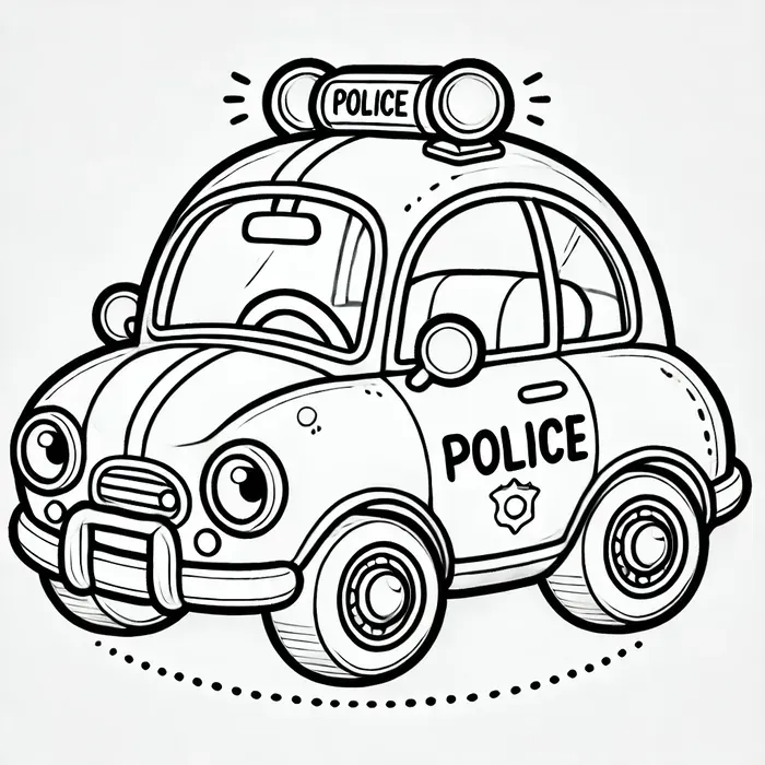 tranh-to-mau-o-to-canh-sat-de-thuong-cho-be Tranh tô màu ô tô cảnh sát dễ thương cho bé