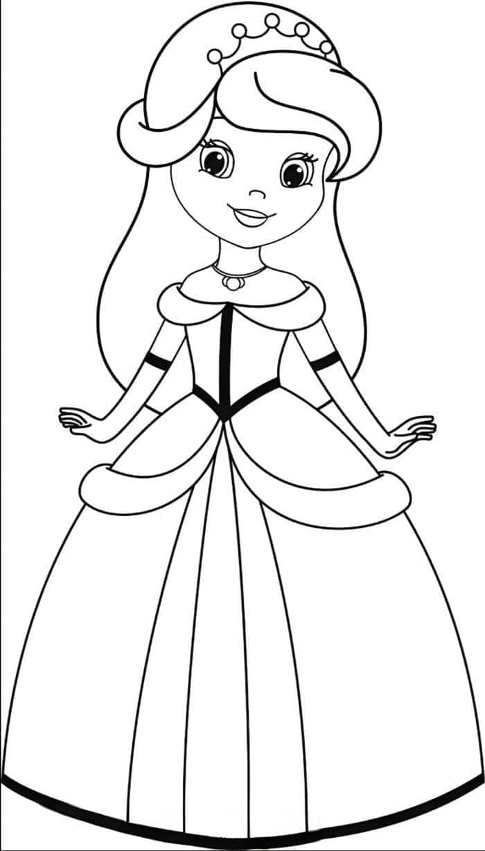 anh-to-mau-cong-chua-anime-cute ảnh tô màu công chúa anime cute