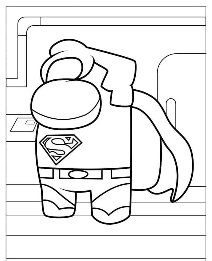 anh-tranh-to-mau-among-us-hoa-trang-superman Ảnh tranh tô màu Among Us hóa trang Superman