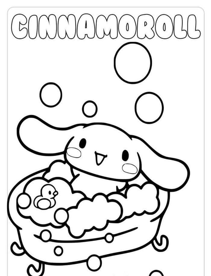 Ảnh tranh tô màu Cinnamoroll siêu dễ thương