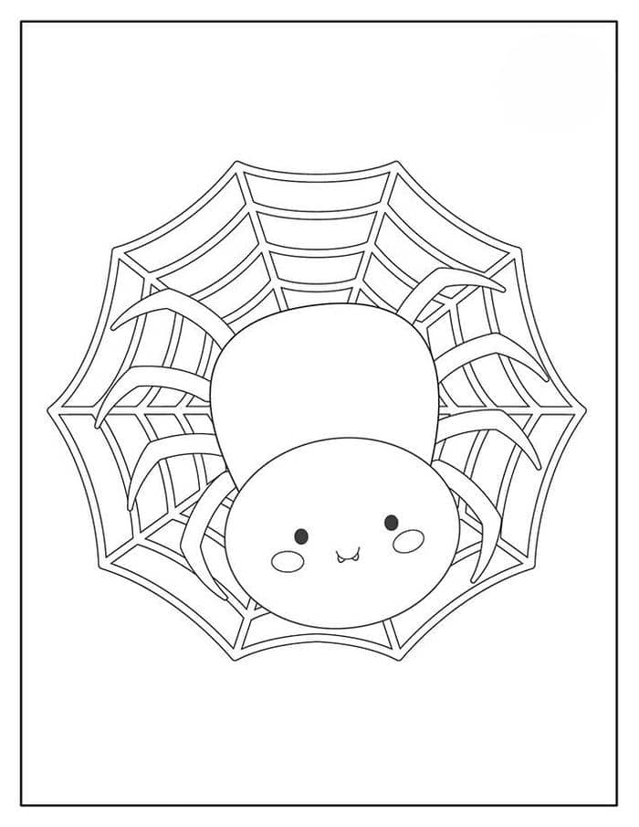 Ảnh tranh tô màu con nhện cute cho bé