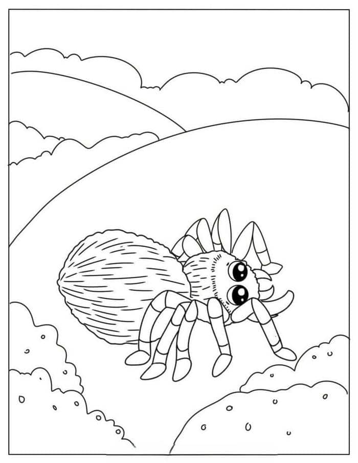 Ảnh tranh tô màu con nhện