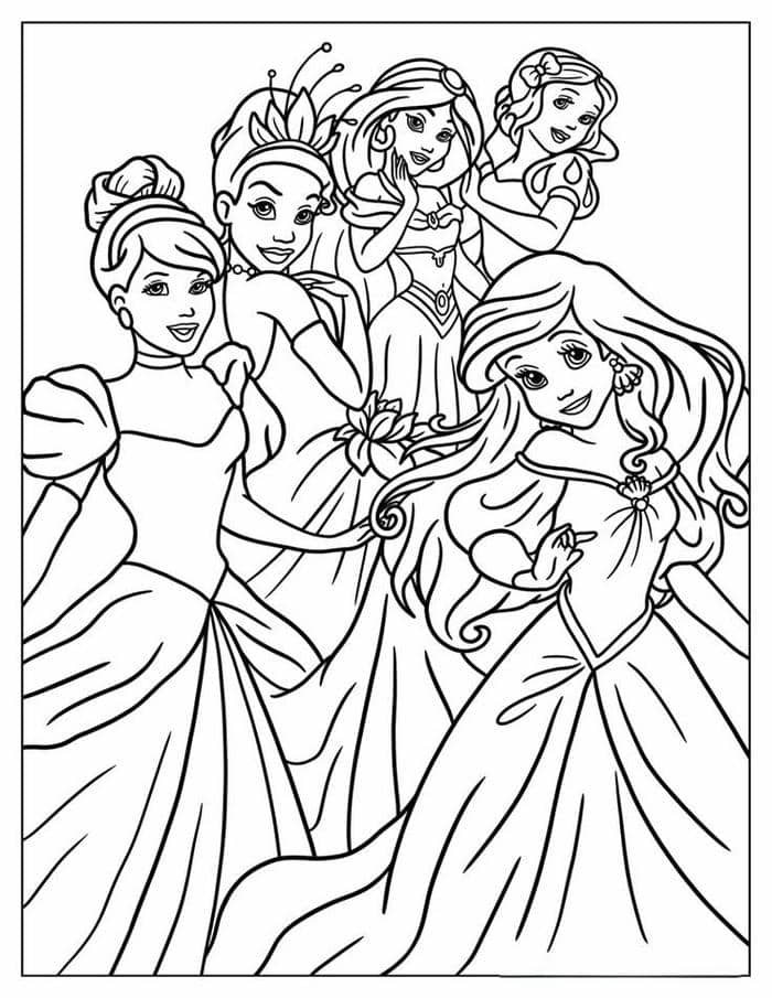 anh-tranh-to-mau-cong-chua ảnh tranh tô màu công chúa cute cho bé