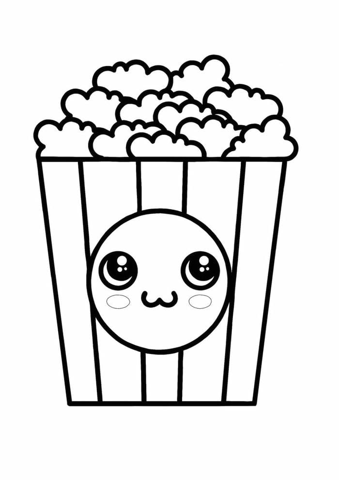 anh-tranh-to-mau-do-an-hinh-popcorn-don-gian-cho-be Ảnh tranh tô màu đồ ăn hình popcorn đơn giản cho bé