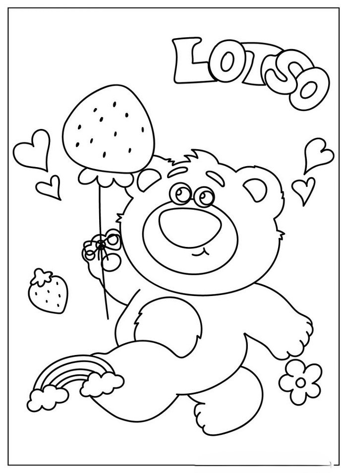 anh-tranh-to-mau-gau-dau-lotso-don-gian Ảnh tranh tô màu gấu dâu Lotso đơn giản