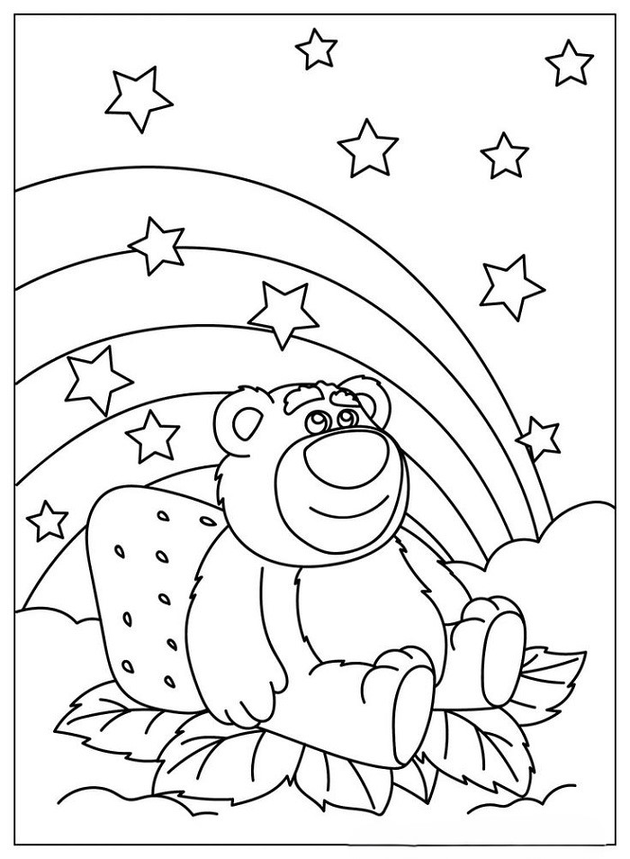 anh-tranh-to-mau-gau-lotso-hinh-ve-cau-vong-don-gian-cho-be Ảnh tranh tô màu gấu Lotso hình vẽ cầu vòng đơn giản cho bé