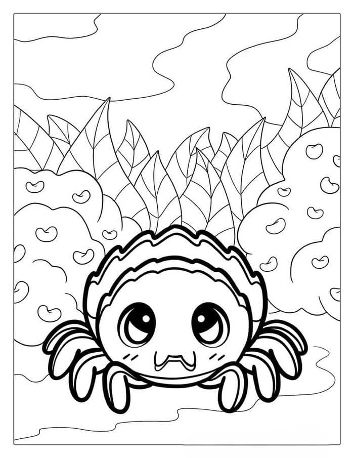 Ảnh tranh tô màu hình con nhện cho bé