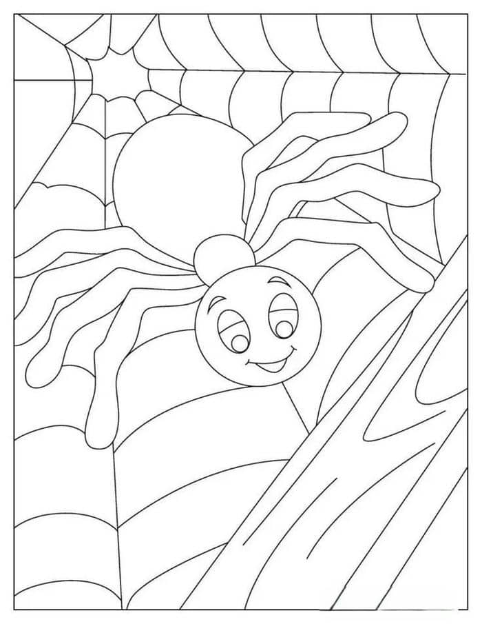 Ảnh tranh tô màu hình con nhện đơn giản