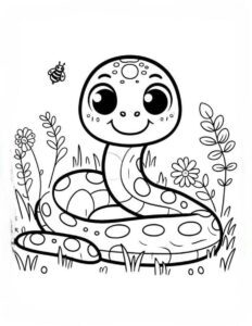 anh tranh to mau hinh con ran cute