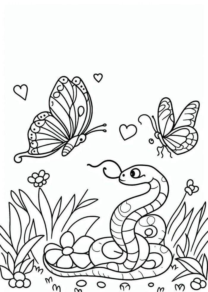 Ảnh tranh tô màu hình con rắn