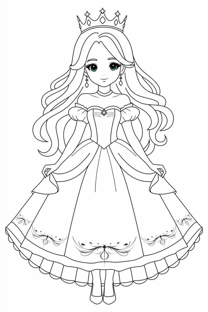 anh-tranh-to-mau-hinh-cong-chua-cute-cho-be ảnh tranh tô màu hình công chúa cute cho bé