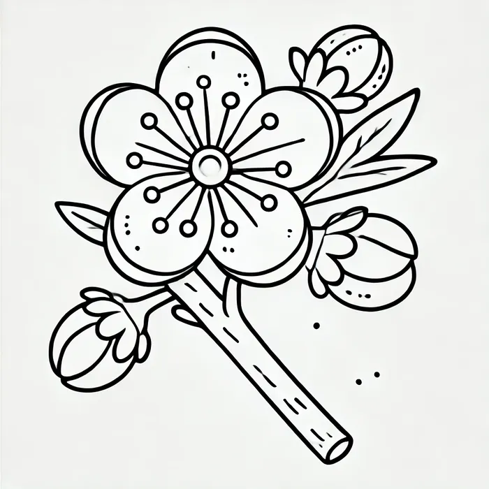 anh-tranh-to-mau-hinh-hoa-dao-don-gian Ảnh tranh tô màu hình hoa đào đơn giản