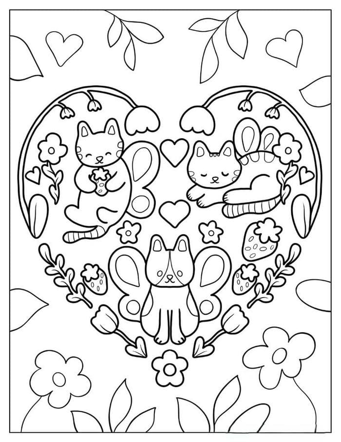 Ảnh tranh tô màu hình trái tim đẹp