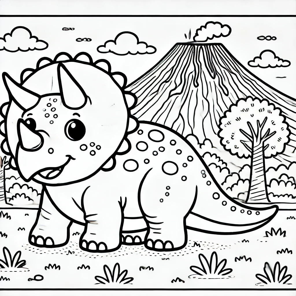 anh tranh to mau khung long 3 sung de thuong cho be