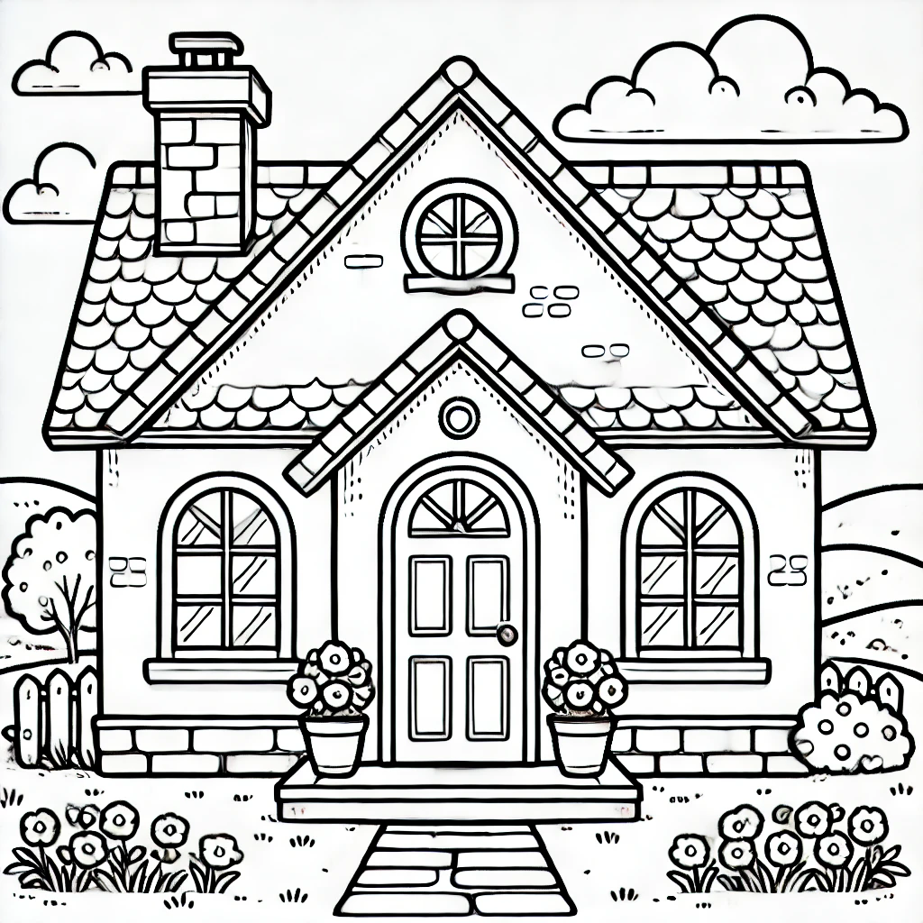 anh-tranh-to-mau-ngoi-nha-cho-be-5-tuoi Ảnh tranh tô màu ngôi nhà cho bé 5 tuổi