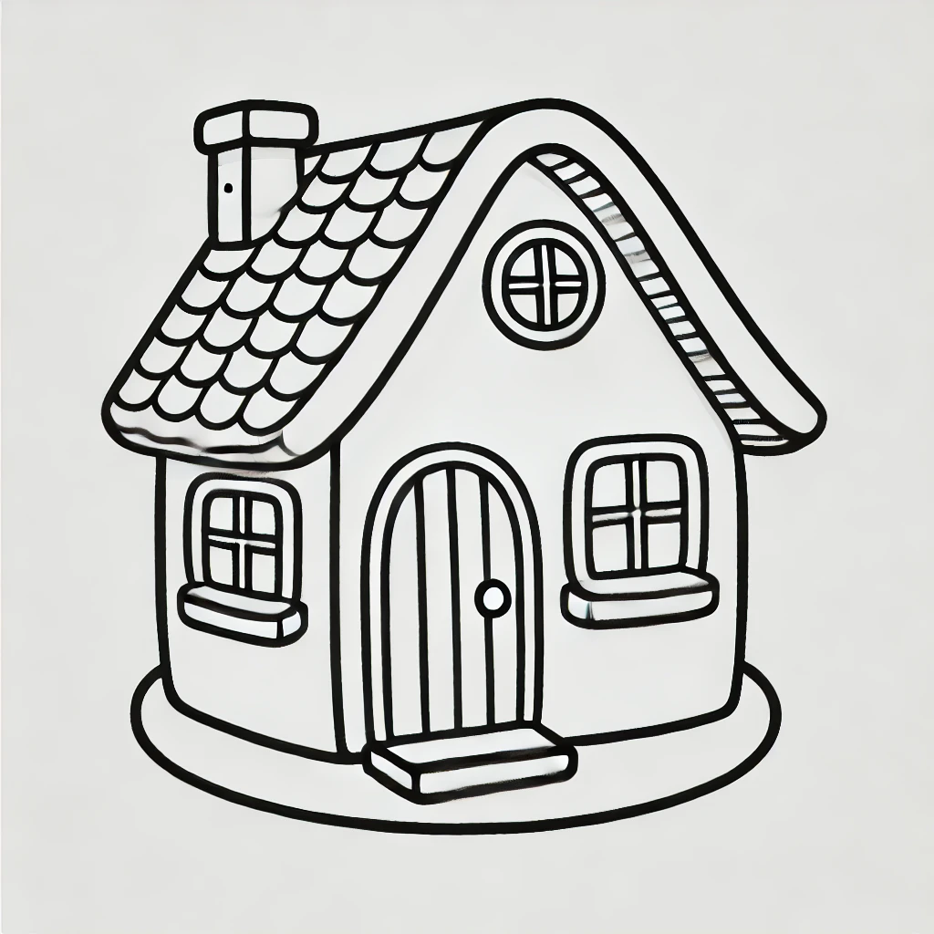 anh-tranh-to-mau-ngoi-nha-don-gian-cute-cho-be Ảnh tranh tô màu ngôi nhà đơn giản, cute cho bé