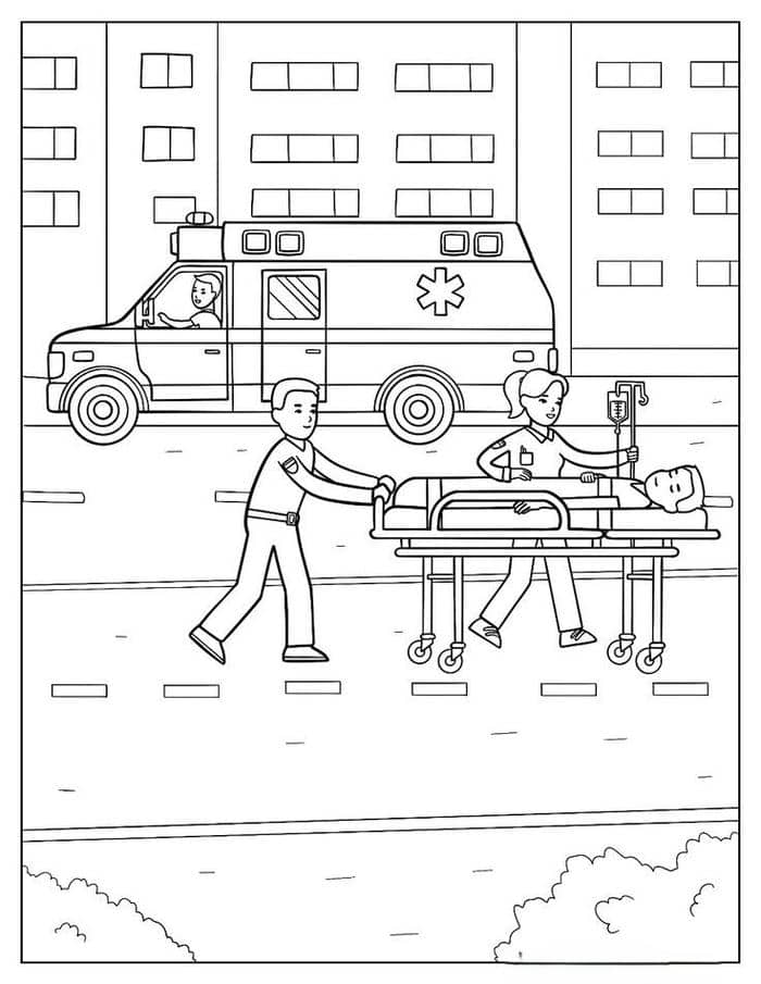 Ảnh tranh tô màu xe cứu thương