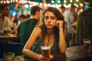 hinh anh con gai buon uong bia 12