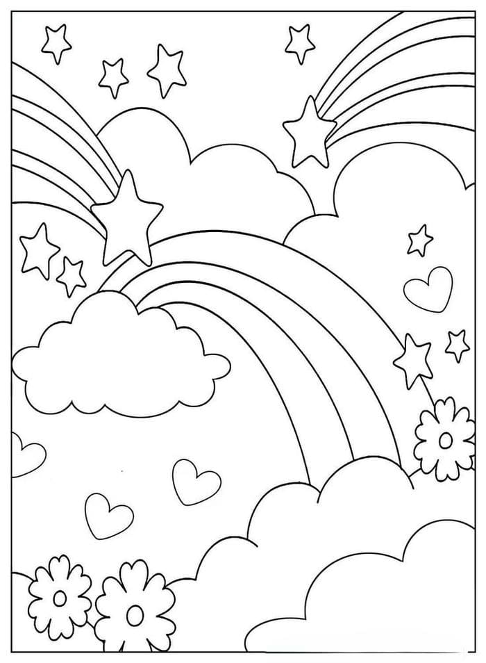 hinh-anh-tranh-to-mau-cau-vong-va-ngoi-sao Hình ảnh tranh tô màu cầu vồng và ngôi sao