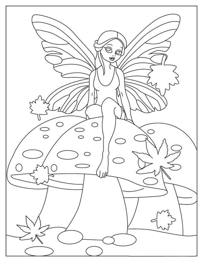 Hình ảnh tranh tô màu cây nấm đẹp cho bé