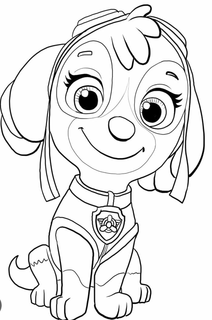 Hình ảnh tranh tô màu chó cứu hộ đáng yêu