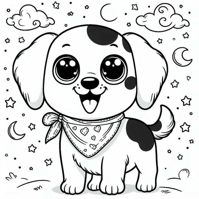 Hình ảnh tranh tô màu chó đốm đáng yêu cho bé