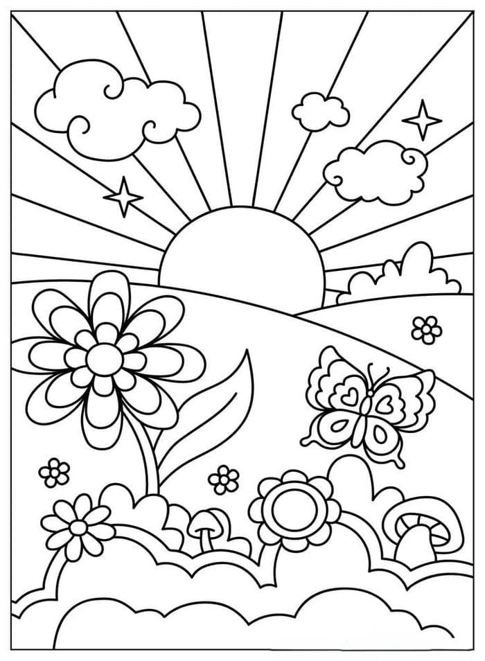 hinh anh tranh to mau mat troi