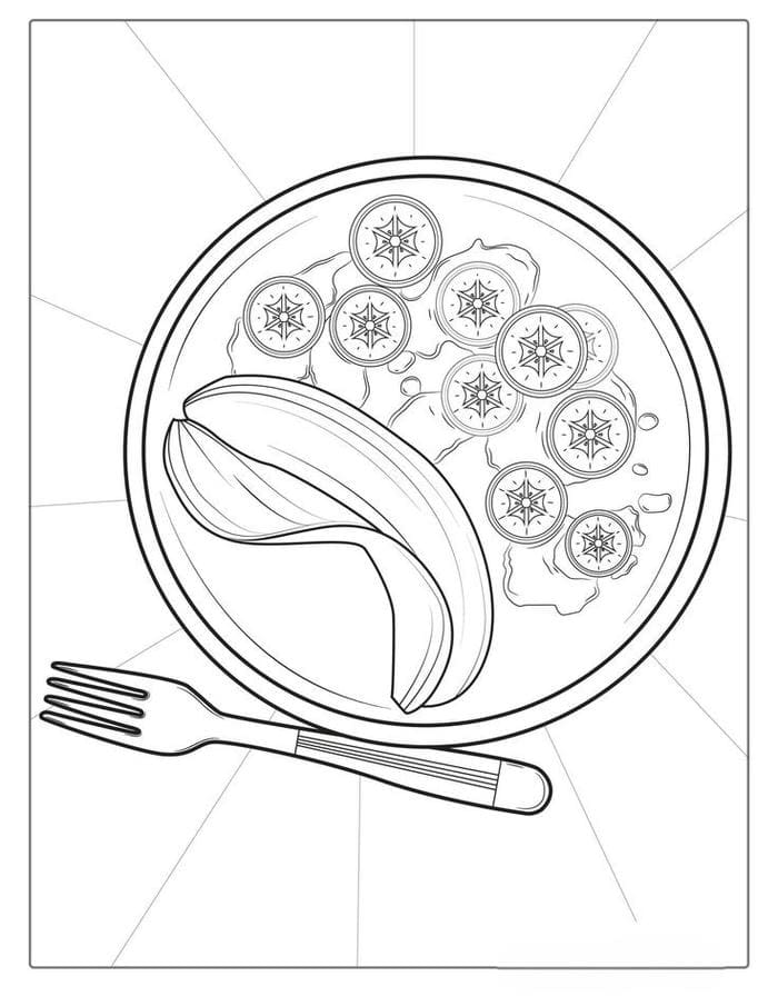 Hình ảnh tranh tô màu quả chuối