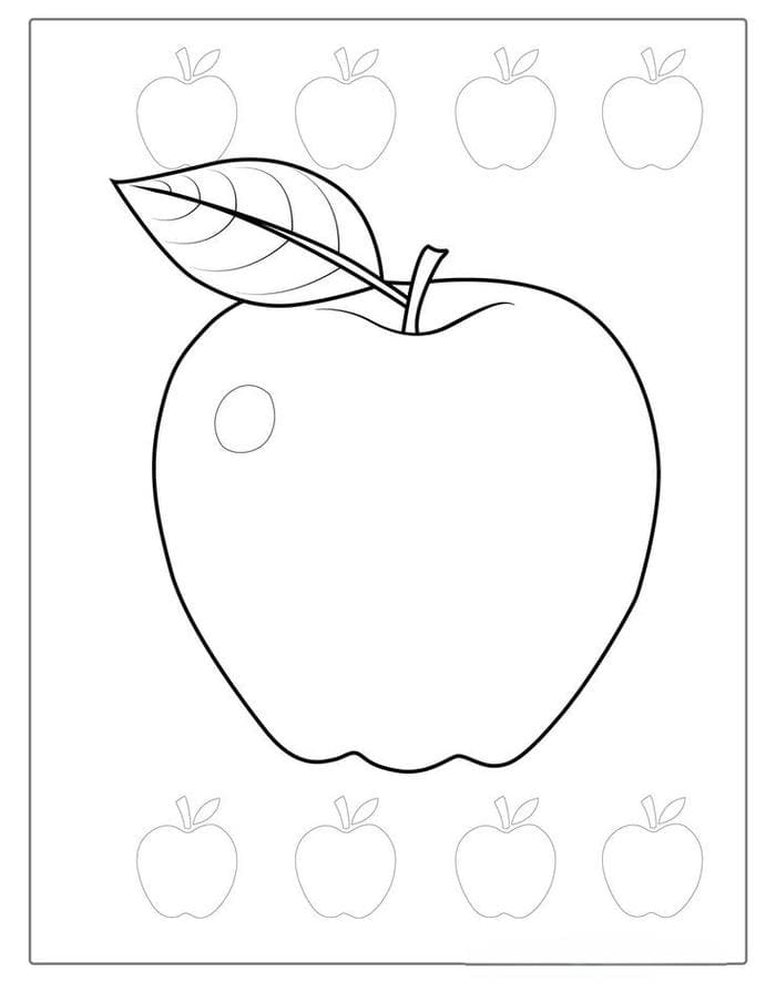 Hình ảnh tranh tô màu quả táo