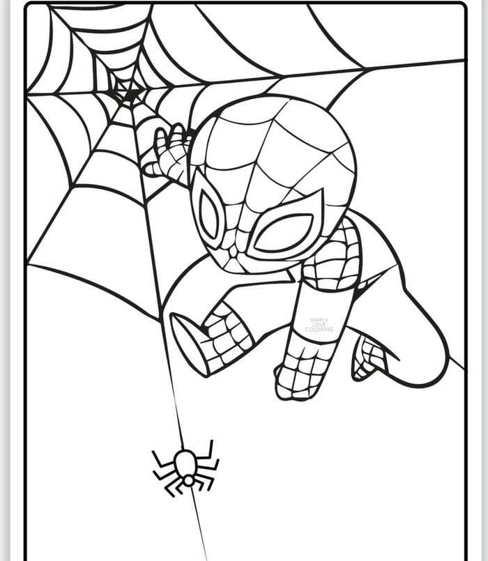 hinh-anh-tranh-to-mau-spiderman-don-gian Hình ảnh tranh tô màu Spiderman đơn giản