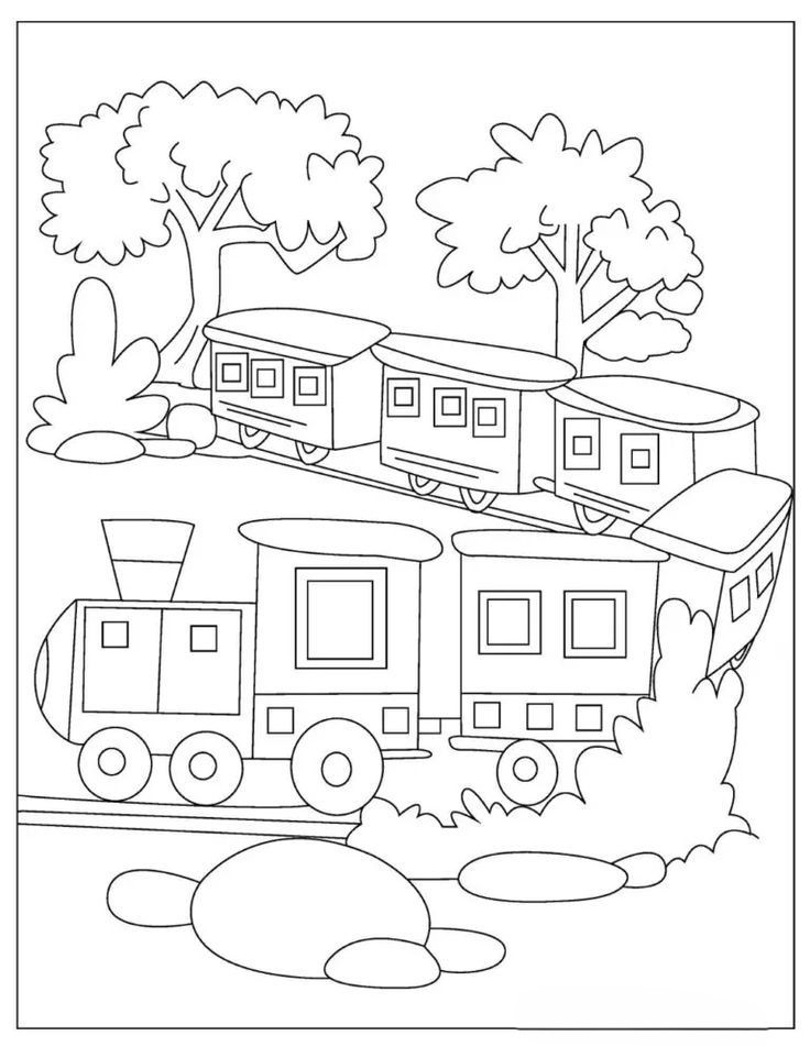 Hình ảnh tranh tô màu tầu hỏa đẹp