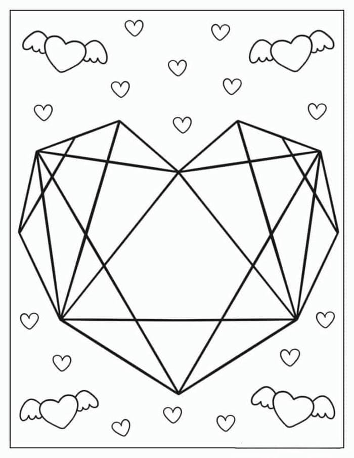 Hình ảnh tranh tô màu trái tim đẹp
