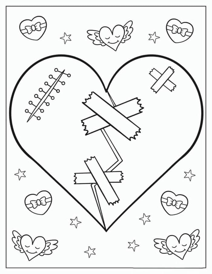 Hình ảnh tranh tô màu trái tim