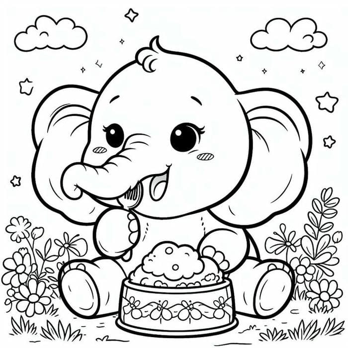 hinh-anh-tranh-to-mau-voi-con-ham-an-sieu-cute Hình ảnh tranh tô màu voi con ham ăn siêu cute