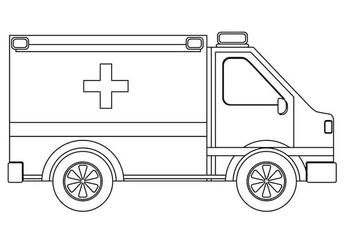 Hình ảnh tranh tô màu xe cứu thương