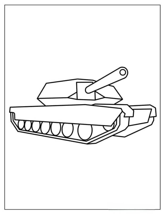 Hình ảnh tranh tô màu xe tăng đơn giản