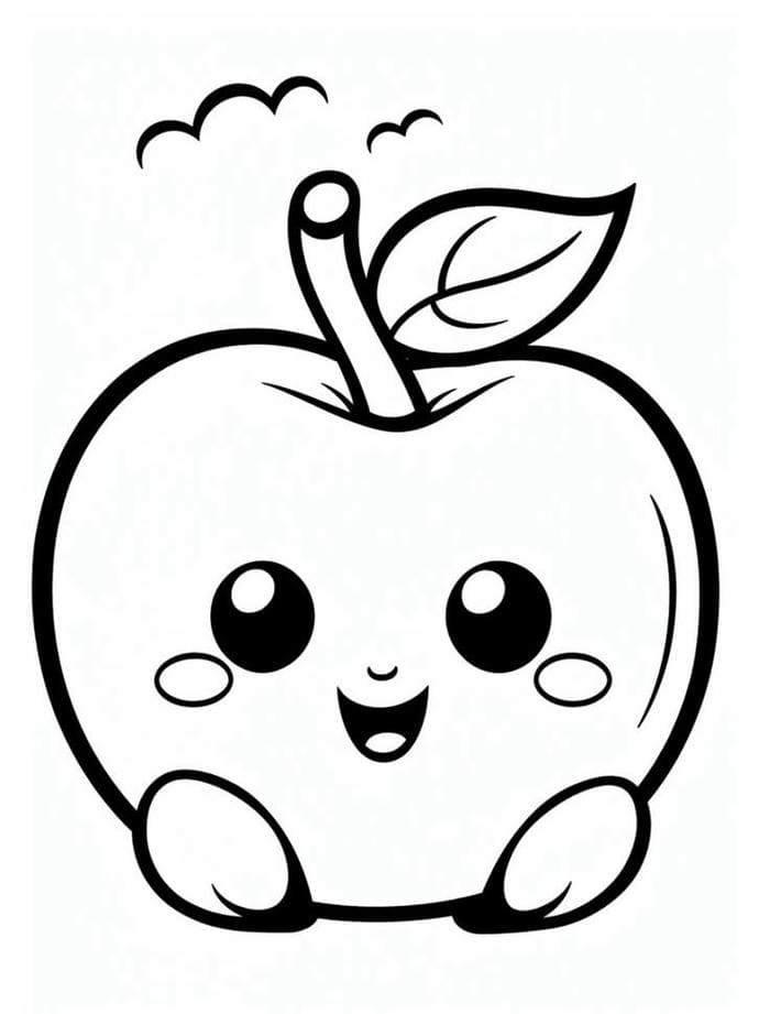 Hình chibi quả táo siêu đáng yêu