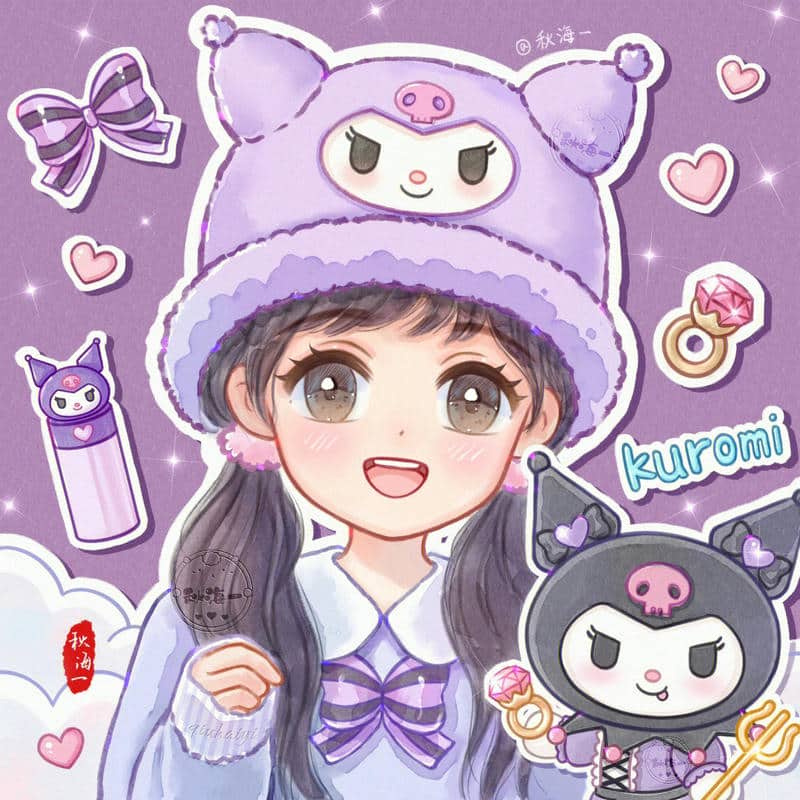 hinh-nen-ipad-kuromi hình nền ipad kuromi