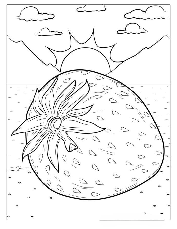 hinh-qua-dau-tay-to-mau Hình quả dâu tây tô màu