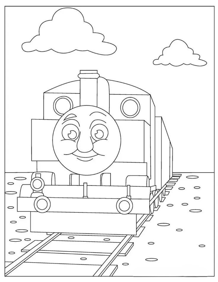 Hình tàu hỏa tranh tô màu cho bé